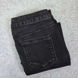 Papaya Petite Skinny Jeans Women Size 14 Black Faded Stretch Denim High Rise